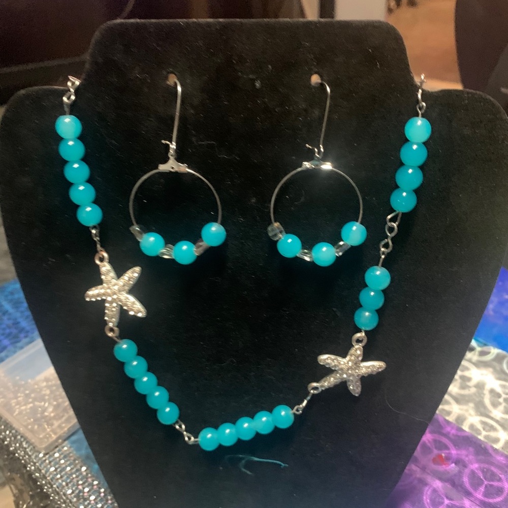 Earrings and necklace